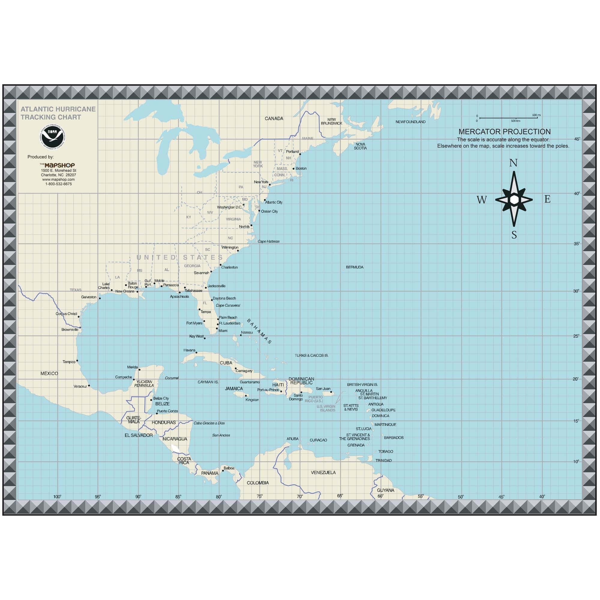 hurricane tracking chartmapshop - the map shop